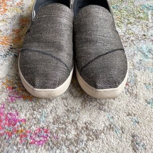TOMS metallic woven alpargata flats!